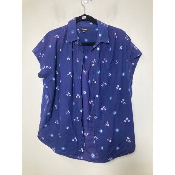 Madewell Navy Tie Dye Button Up Sz S - Picture 1 of 2